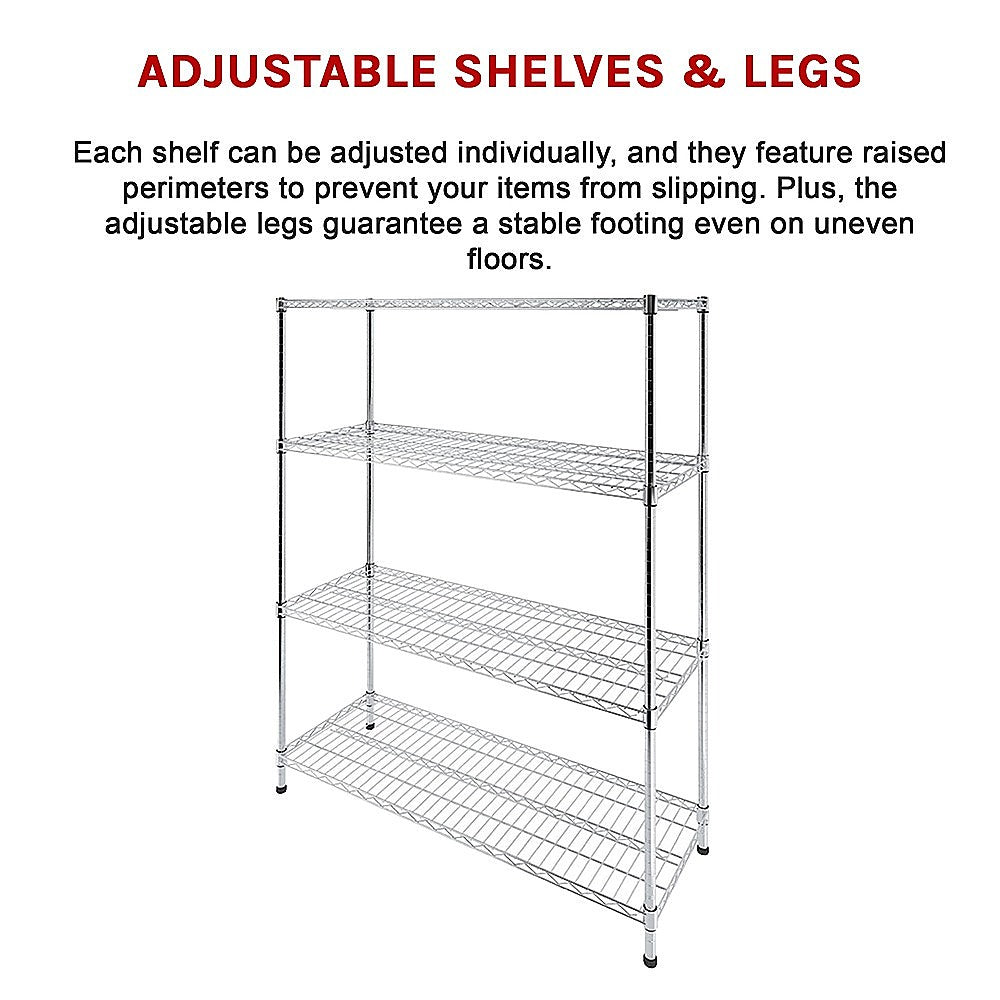 Modular Wire Storage Shelf 1500 x 350 x 1800mm Steel Shelving 13