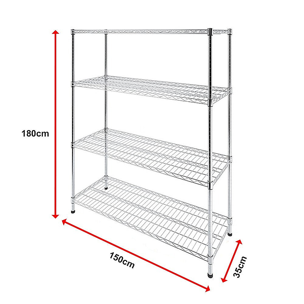 Modular Wire Storage Shelf 1500 x 350 x 1800mm Steel Shelving 14