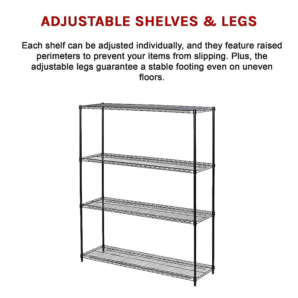 Modular Wire Storage Shelf 1500 x 350 x 1800mm Steel Shelving 13