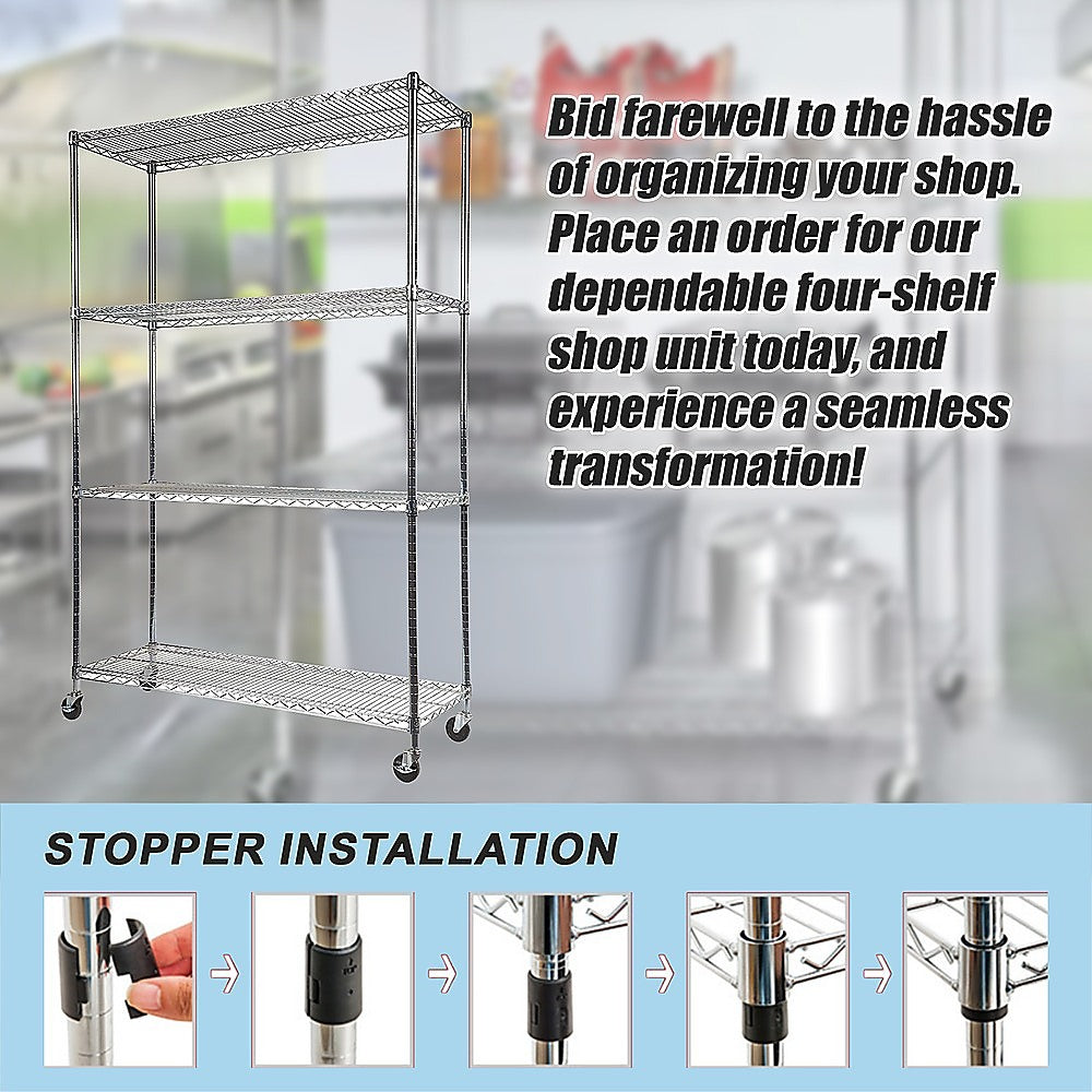 Modular Wire Storage Shelf 1500 x 350 x 1800mm Steel Shelving 5