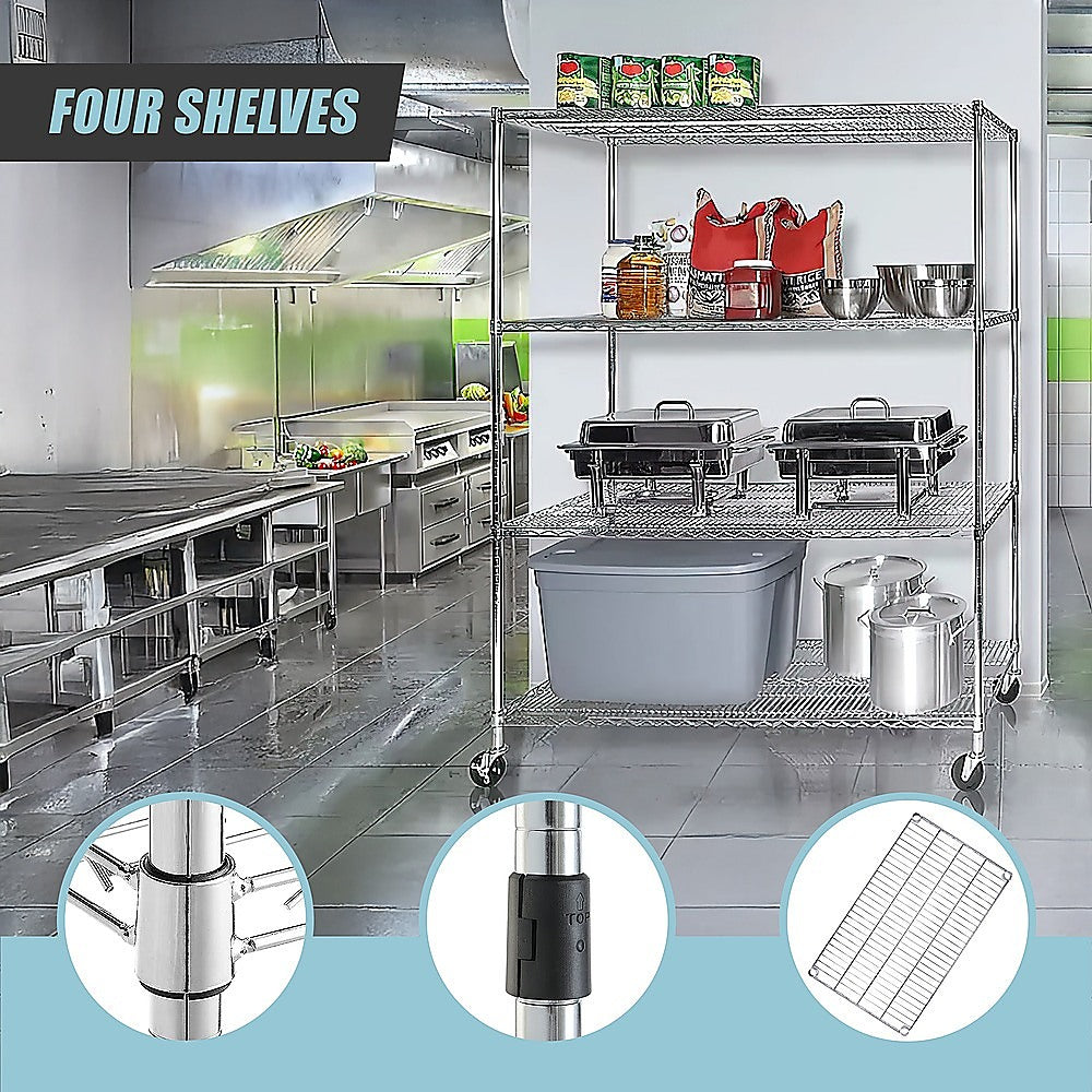 Modular Wire Storage Shelf 1500 x 350 x 1800mm Steel Shelving 9