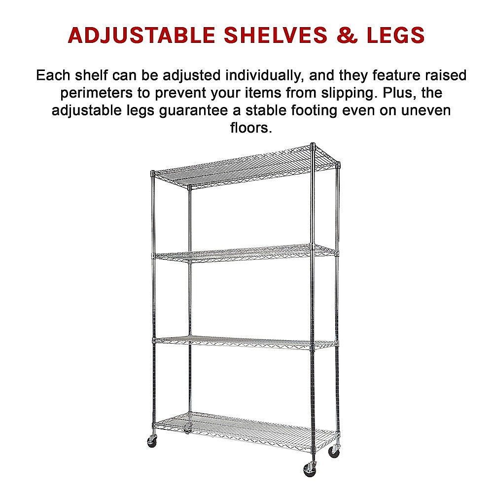 Modular Wire Storage Shelf 1500 x 350 x 1800mm Steel Shelving 12