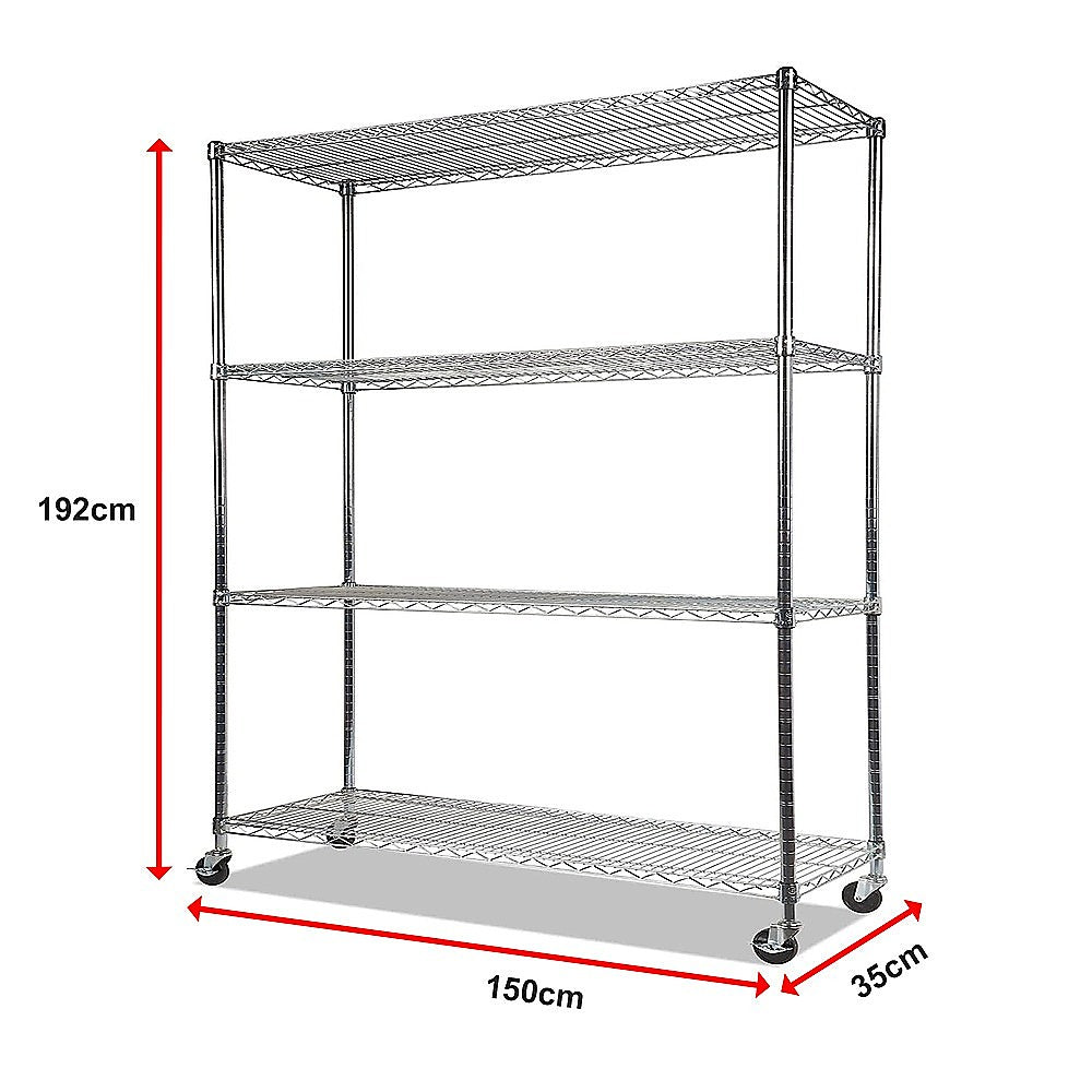 Modular Wire Storage Shelf 1500 x 350 x 1800mm Steel Shelving 13