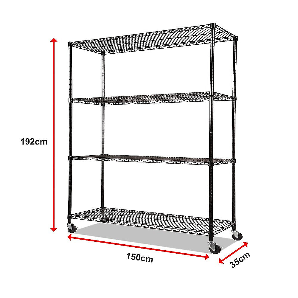 Modular Wire Storage Shelf 1500 x 350 x 1800mm Steel Shelving 15