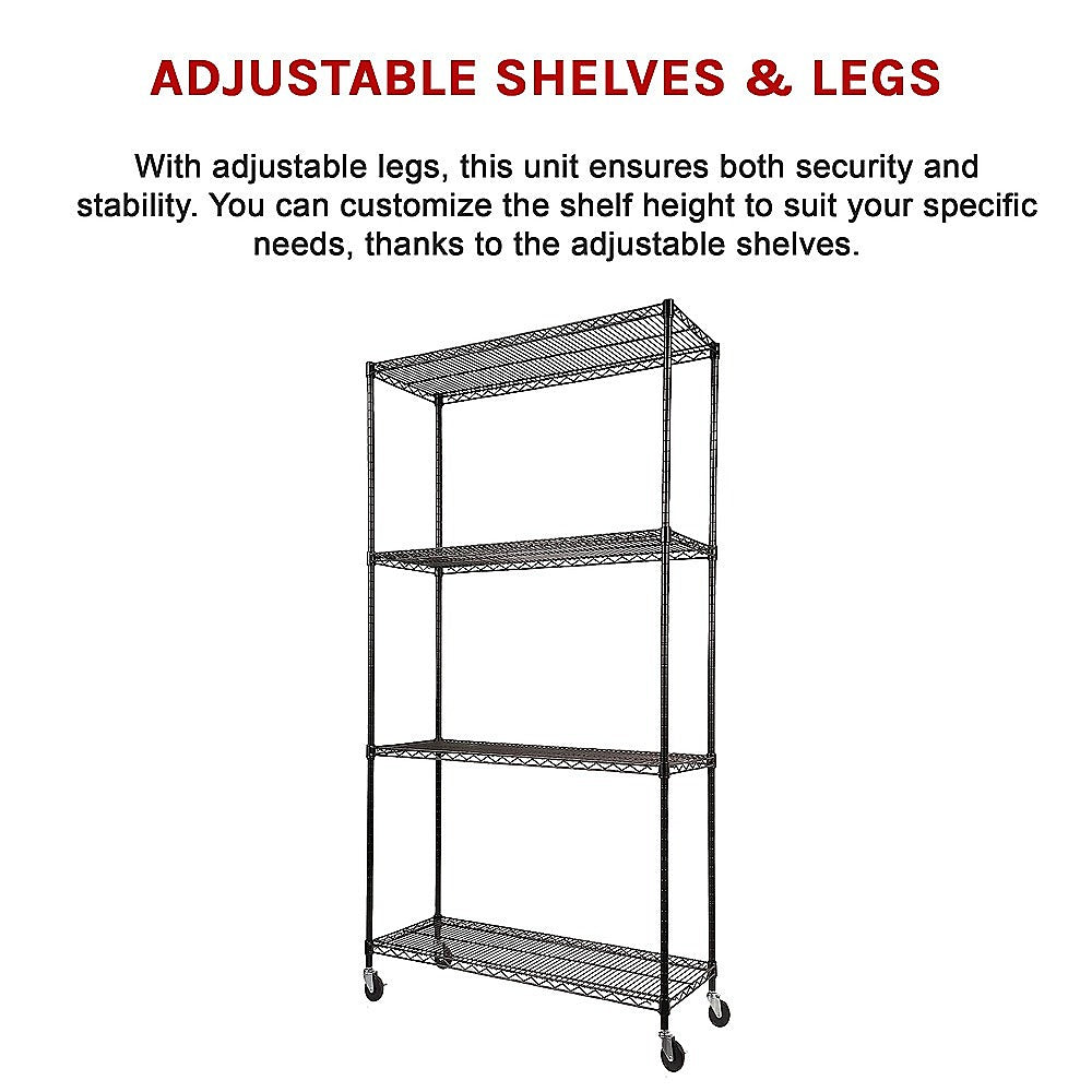 Modular Wire Storage Shelf 900 x 450 x 1800mm Steel Shelving 12