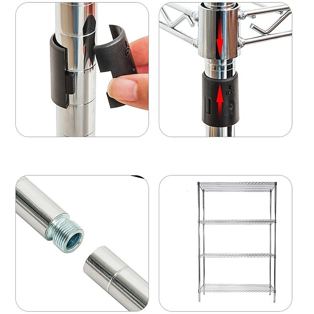 Modular Wire Storage Shelf 350 x 350 x 1800mm Steel Shelving 9