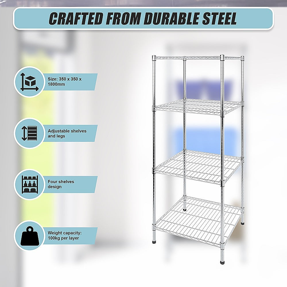 Modular Wire Storage Shelf 350 x 350 x 1800mm Steel Shelving 11