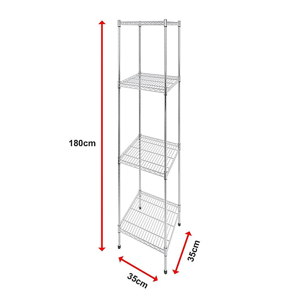 Modular Wire Storage Shelf 350 x 350 x 1800mm Steel Shelving 14