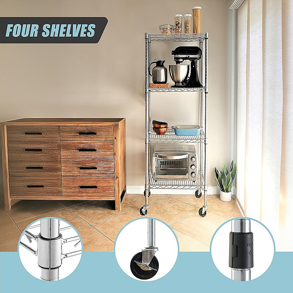 Modular Wire Storage Shelf 350 x 350 x 1800mm Steel Shelving 9