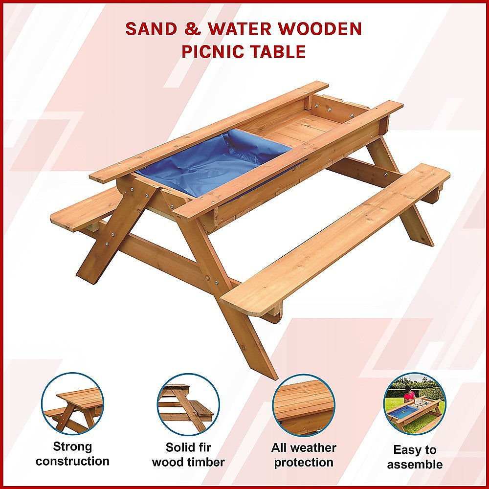 Sand & Water Wooden Picnic Table 3