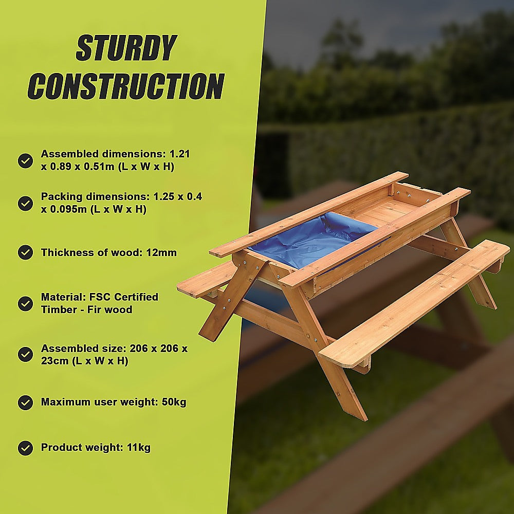 Sand & Water Wooden Picnic Table 9
