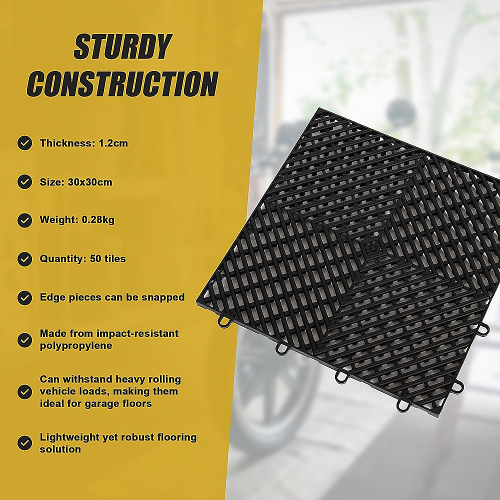 Vented Garage Floor Tiles | Snow Water Drainage | 30x30cm 11