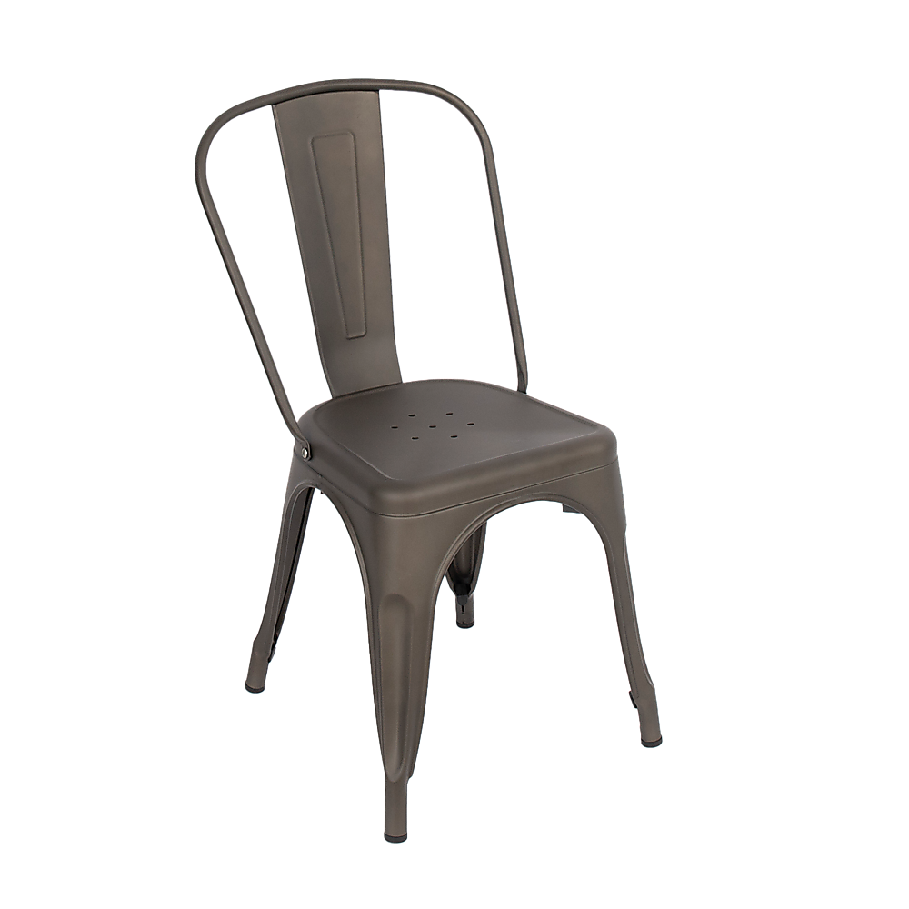 4x Kitchen Dining Chairs Stackable Vintage Metal Chair Backrest Side Chair 4