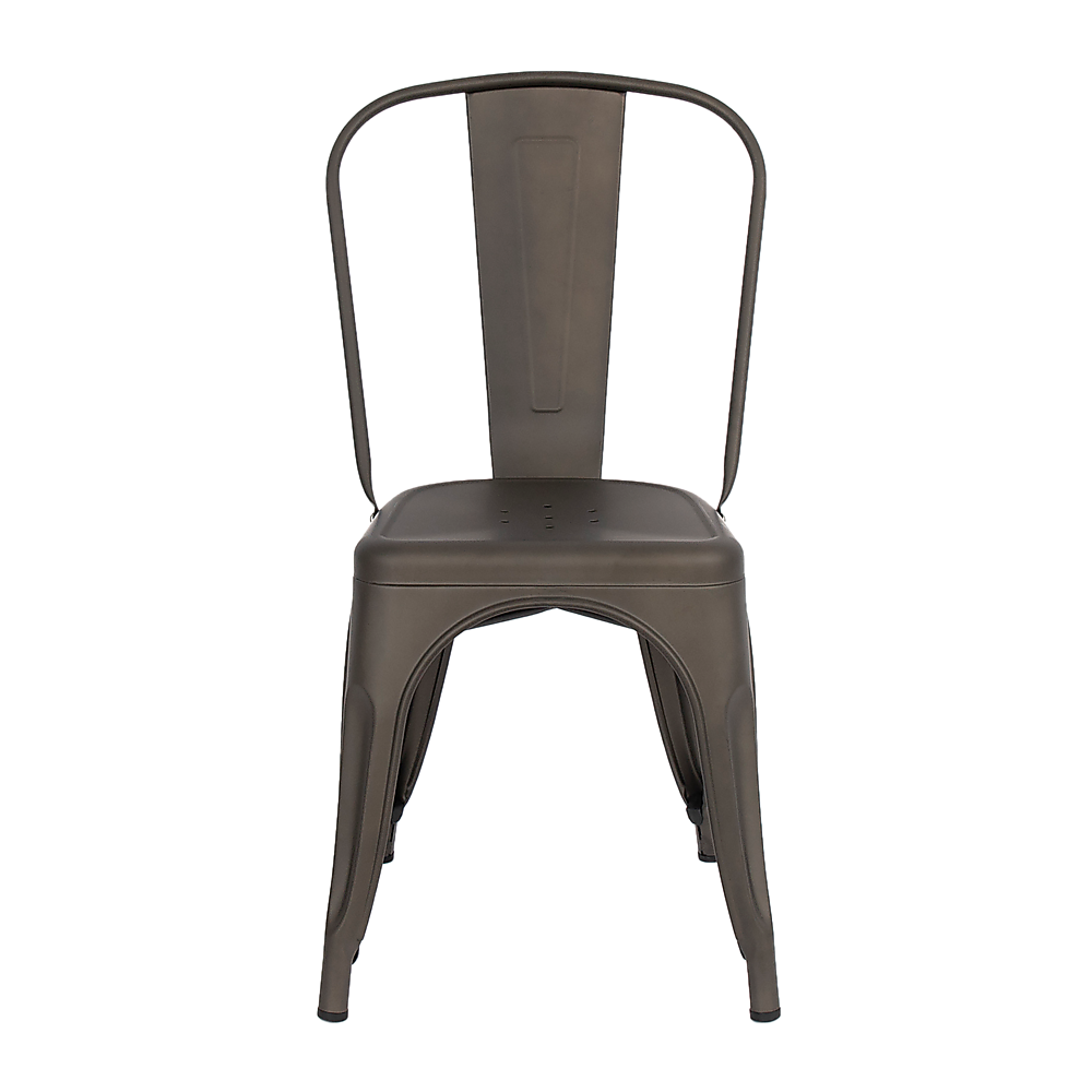 4x Kitchen Dining Chairs Stackable Vintage Metal Chair Backrest Side Chair 6
