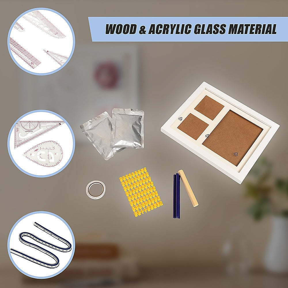 Baby Hand & Foot Print Clay Cast Kit Photo Picture Frame Christening Gift 7