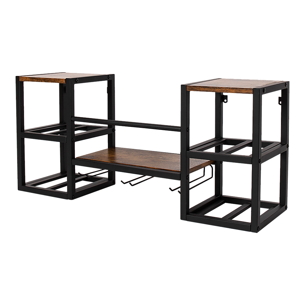 Wall Mounted Wine Rack 3 Stem Glass Holder Storage Organiser 5