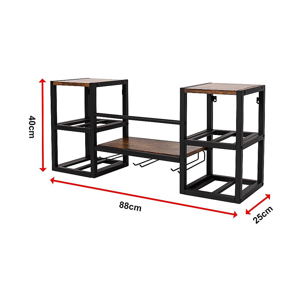 Wall Mounted Wine Rack 3 Stem Glass Holder Storage Organiser 11