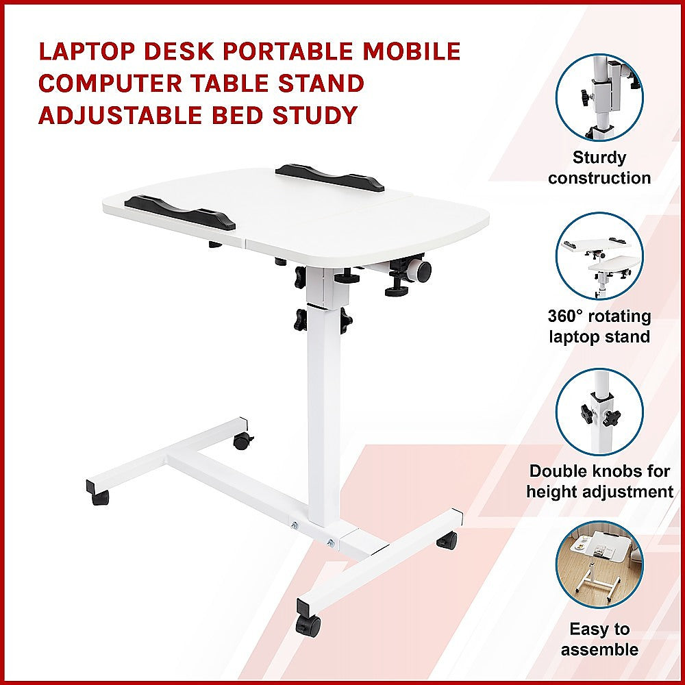 Laptop Desk Portable Mobile Computer Table Stand Adjustable Bed Study 3