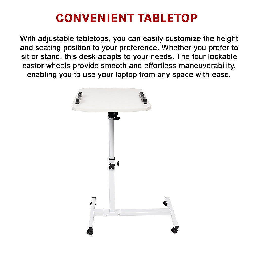 Laptop Desk Portable Mobile Computer Table Stand Adjustable Bed Study 9