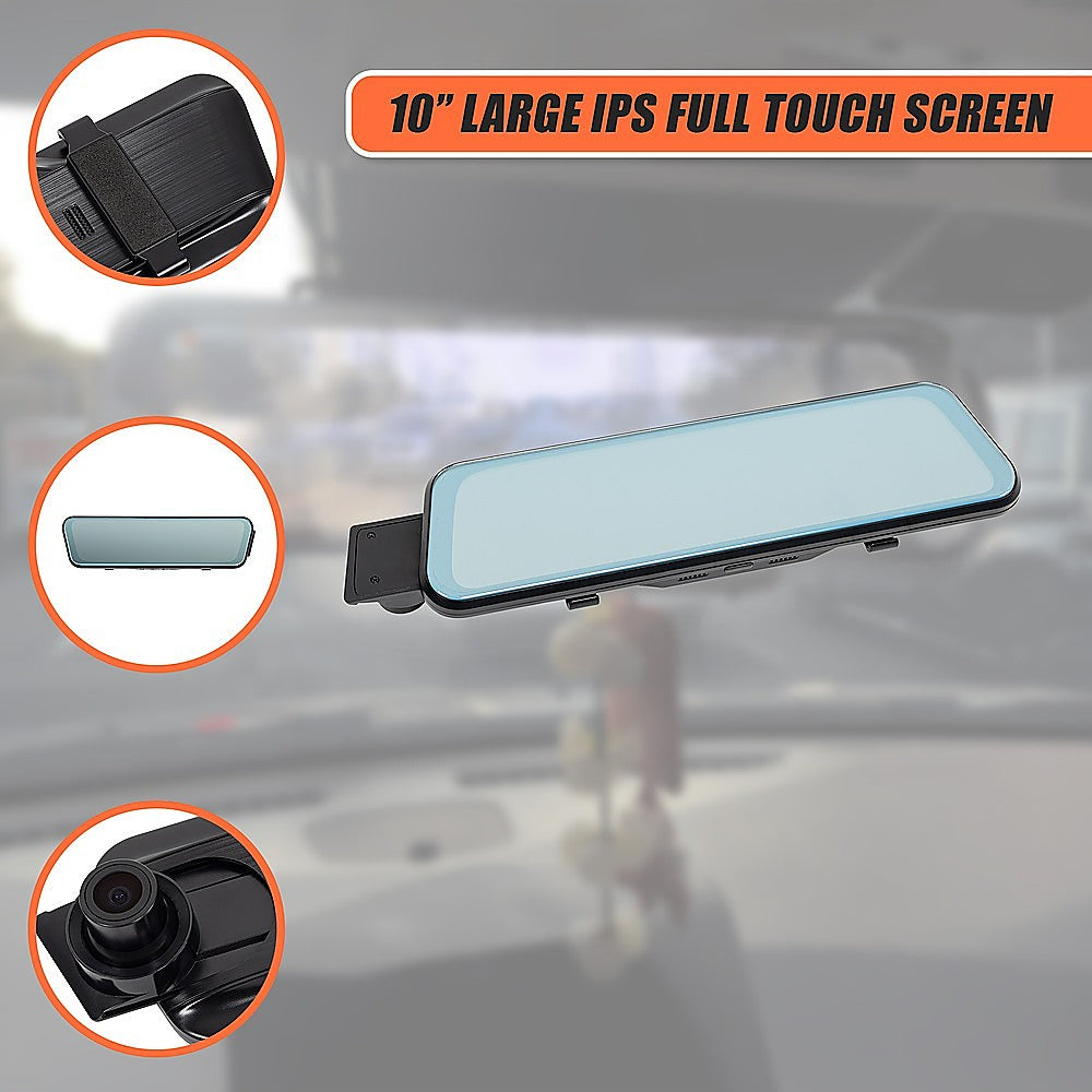 Dash Camera 1080P Front and Rear Smart Car DVR Recorder Night Vision 10" 10