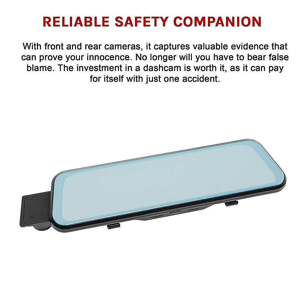 Dash Camera 1080P Front and Rear Smart Car DVR Recorder Night Vision 10" 13