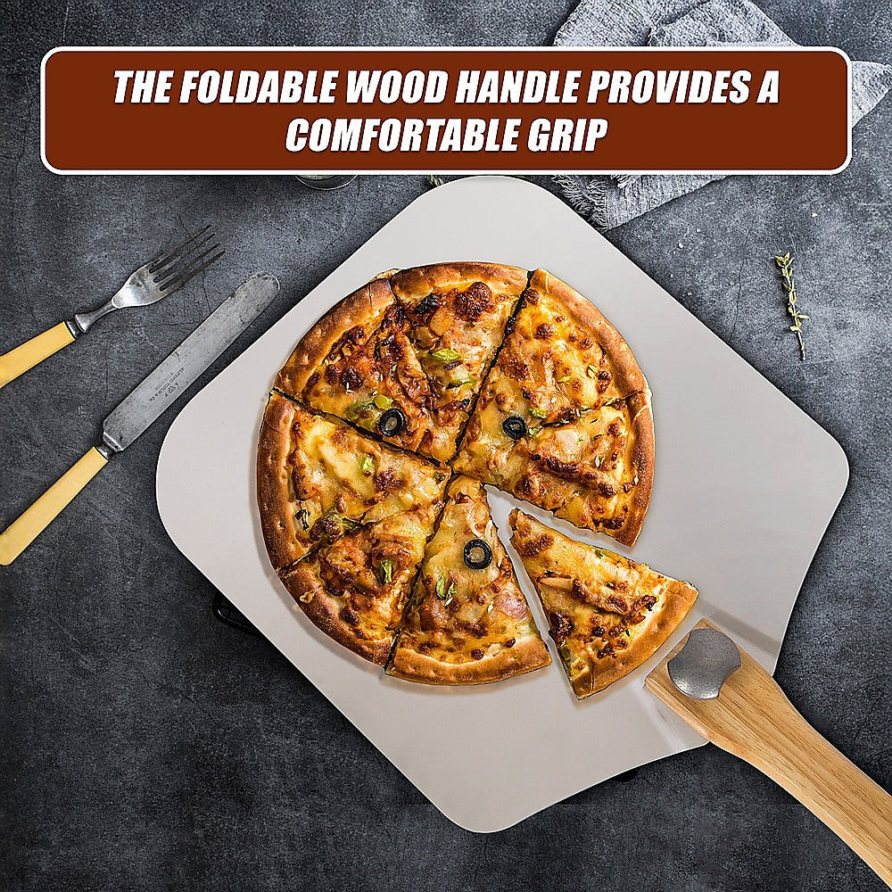 Metal Pizza Peel with Foldable Wood Handle 9