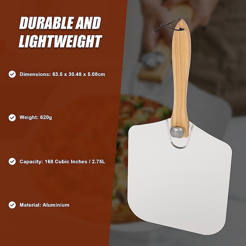 Metal Pizza Peel with Foldable Wood Handle 10