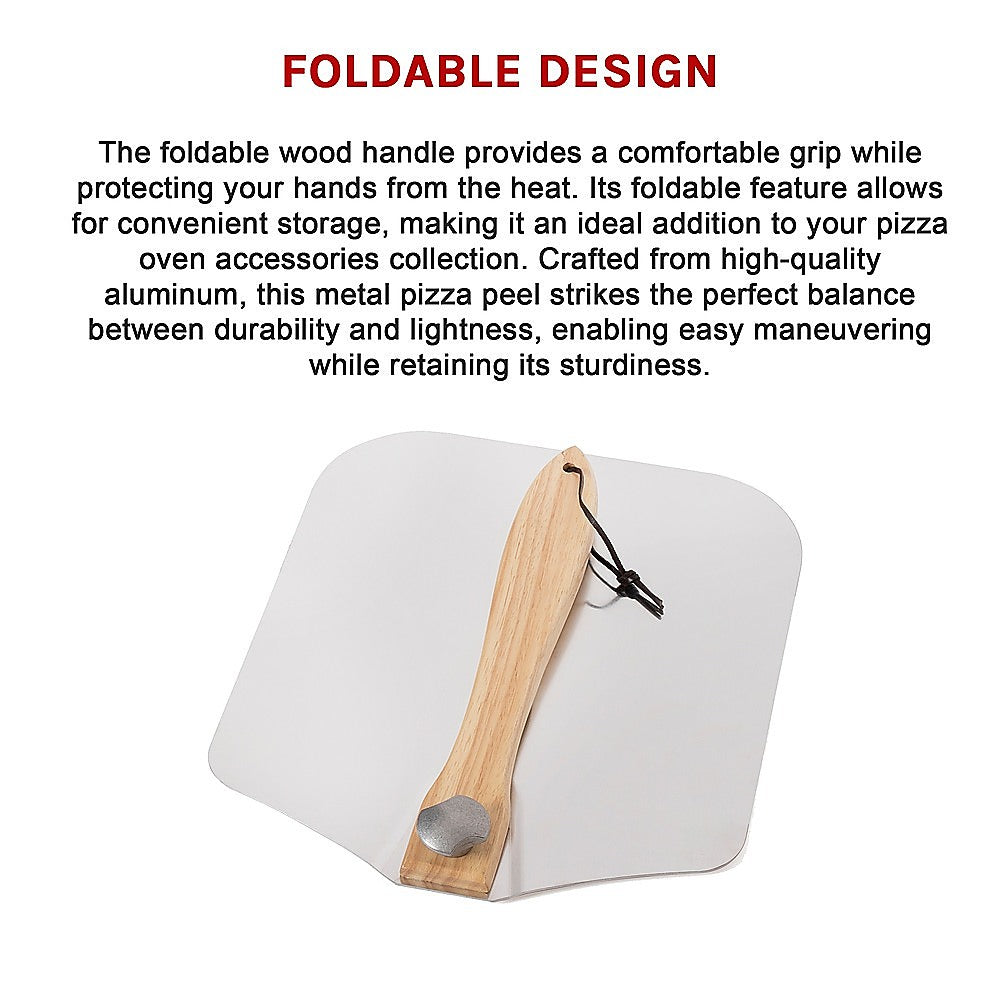 Metal Pizza Peel with Foldable Wood Handle 11