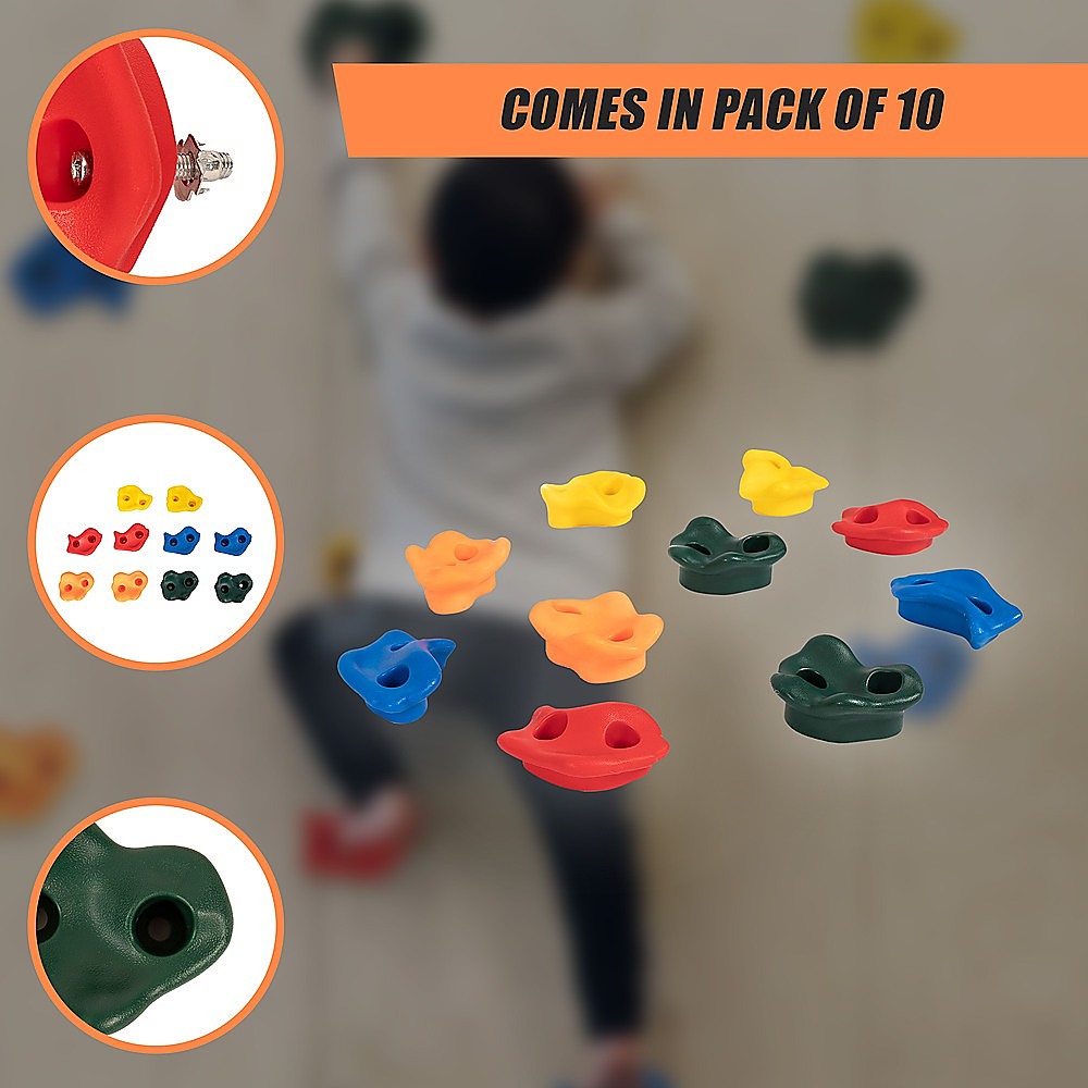 Deluxe 10 x Holds for Rock Climbing Wall Kids Outdoor Playground 8