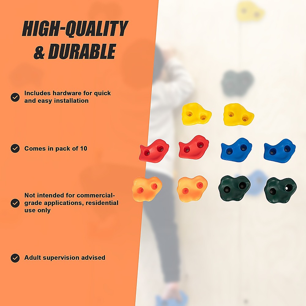 Deluxe 10 x Holds for Rock Climbing Wall Kids Outdoor Playground 10