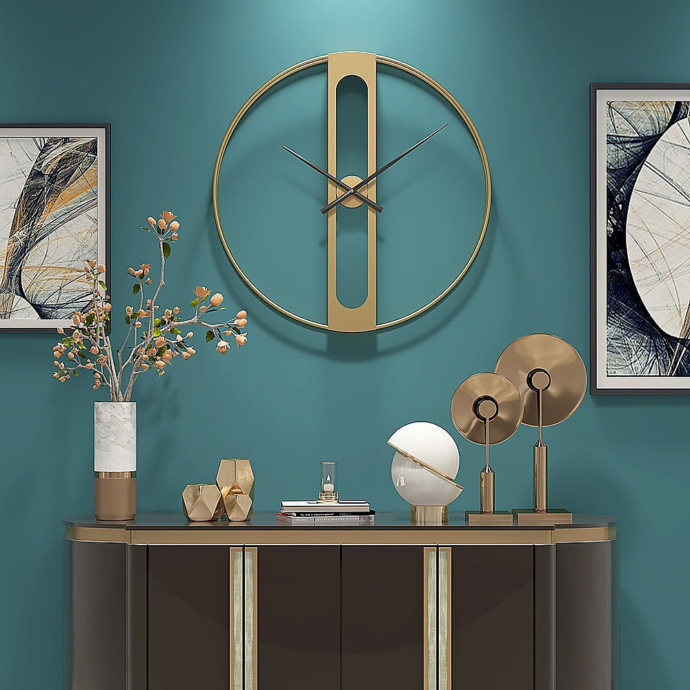 Gold Clover Metal Wall Clock 3