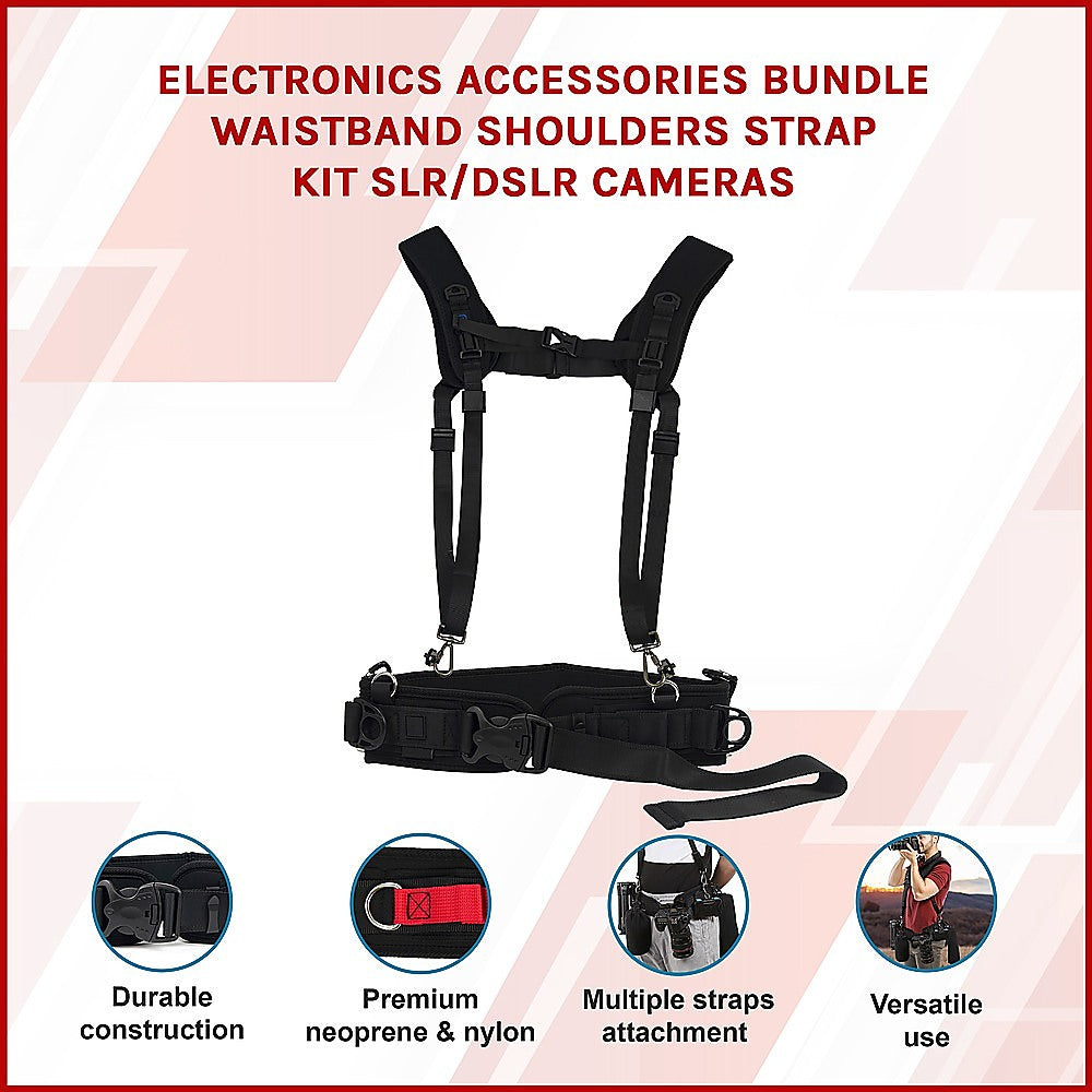 Electronics Accessories Bundle Waistband Shoulders Strap Kit SLR/DSLR Cameras 3