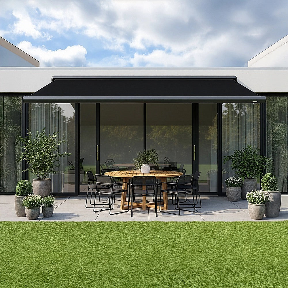 5.0m x 3.0m Retractable Folding Arm Awning Heavy Duty Full Cassette Motorised 8