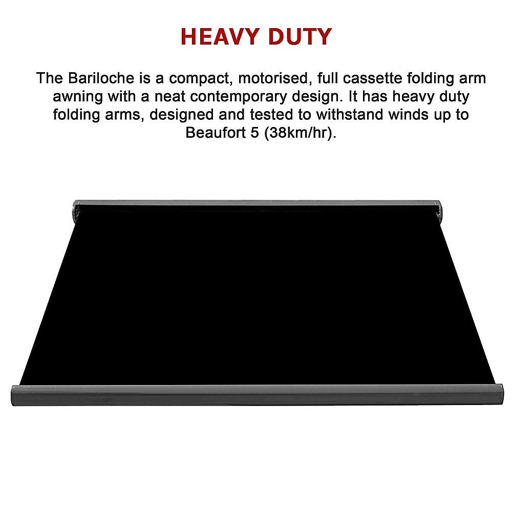 5.0m x 3.0m Retractable Folding Arm Awning Heavy Duty Full Cassette Motorised 11