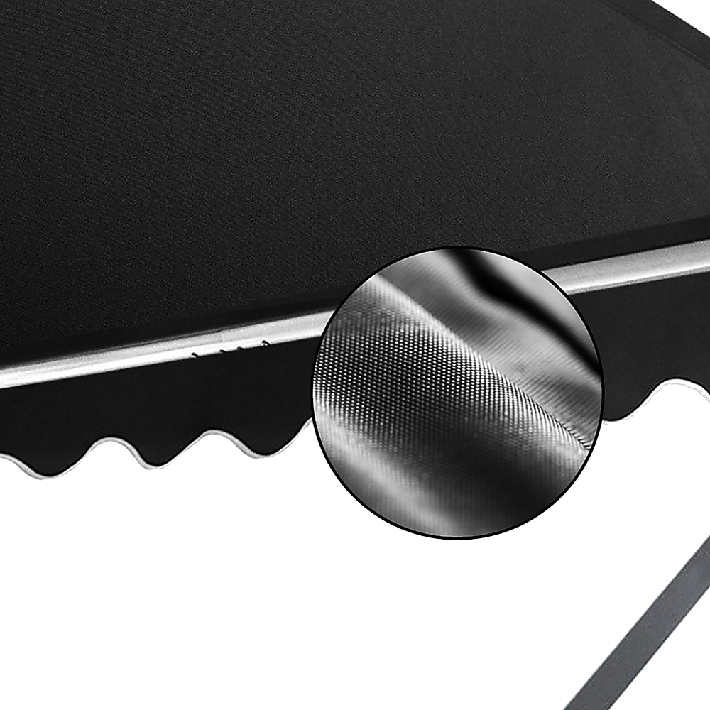 Retractable Fixed Pivot Arm Window Awning Patio Garden Blinds 2.4m x 2.1m Black 7