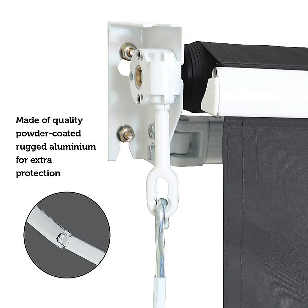 Outdoor Folding Arm Awning Retractable Sunshade Canopy Grey 3.0m x 2.5m 11