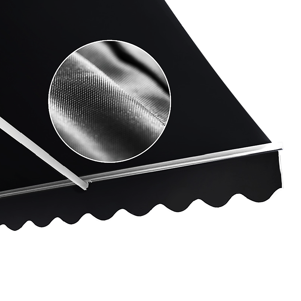 Outdoor Folding Arm Awning Retractable Sunshade Canopy Black 4.0m x 2.5m 4
