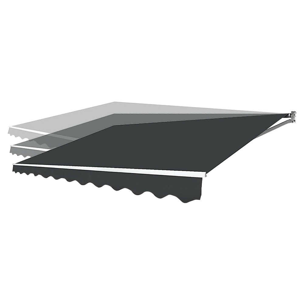 Outdoor Folding Arm Awning Retractable Sunshade Canopy Grey 5.0m x 3.0m 10