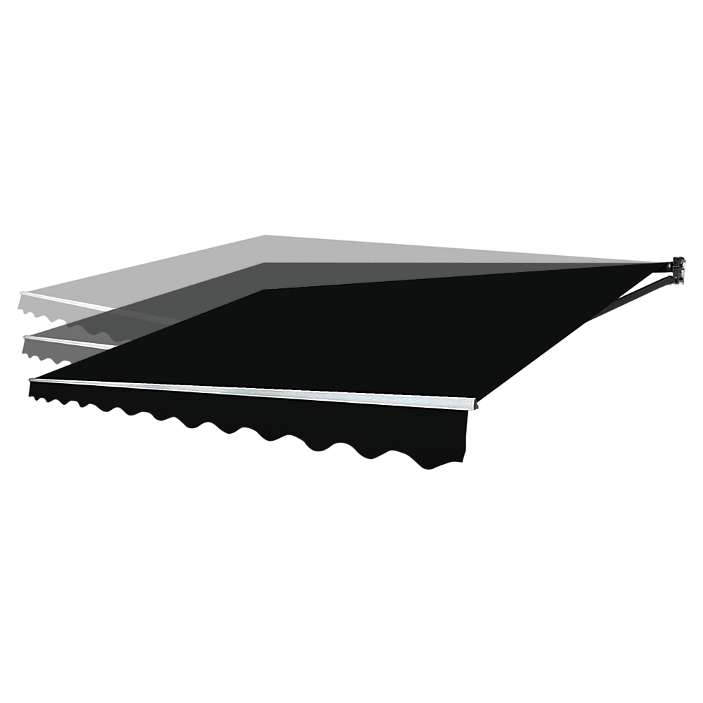 Outdoor Folding Arm Awning Retractable Sunshade Canopy Black 5.0m x 3.0m 7