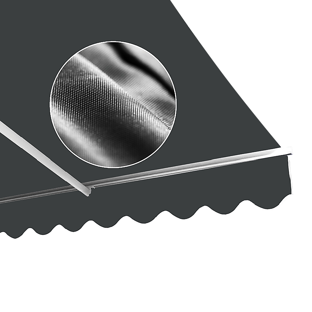 Motorised Outdoor Folding Arm Awning Retractable Sunshade Canopy Grey 4.0m x 2.5m 4