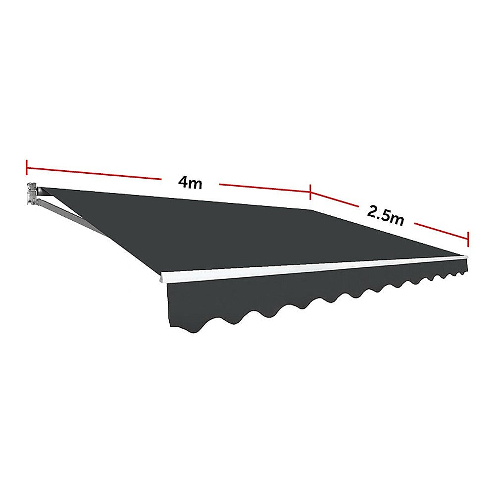 Motorised Outdoor Folding Arm Awning Retractable Sunshade Canopy Grey 4.0m x 2.5m 13