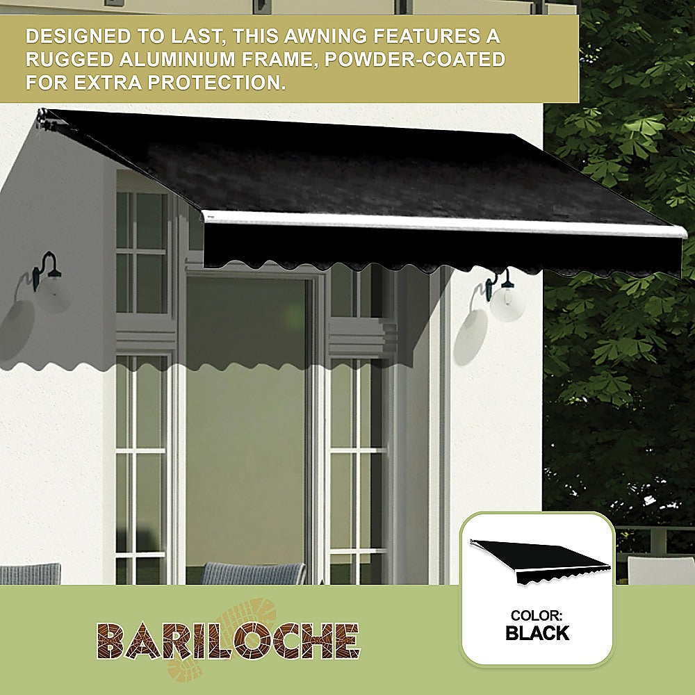 Motorised Outdoor Folding Arm Awning Retractable Sunshade Canopy Black 4.0m x 2.5m 5