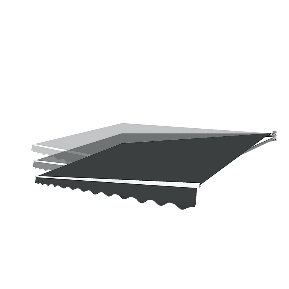 Motorised Outdoor Folding Arm Awning Retractable Sunshade Canopy Grey 4.0m x 3.0m 4