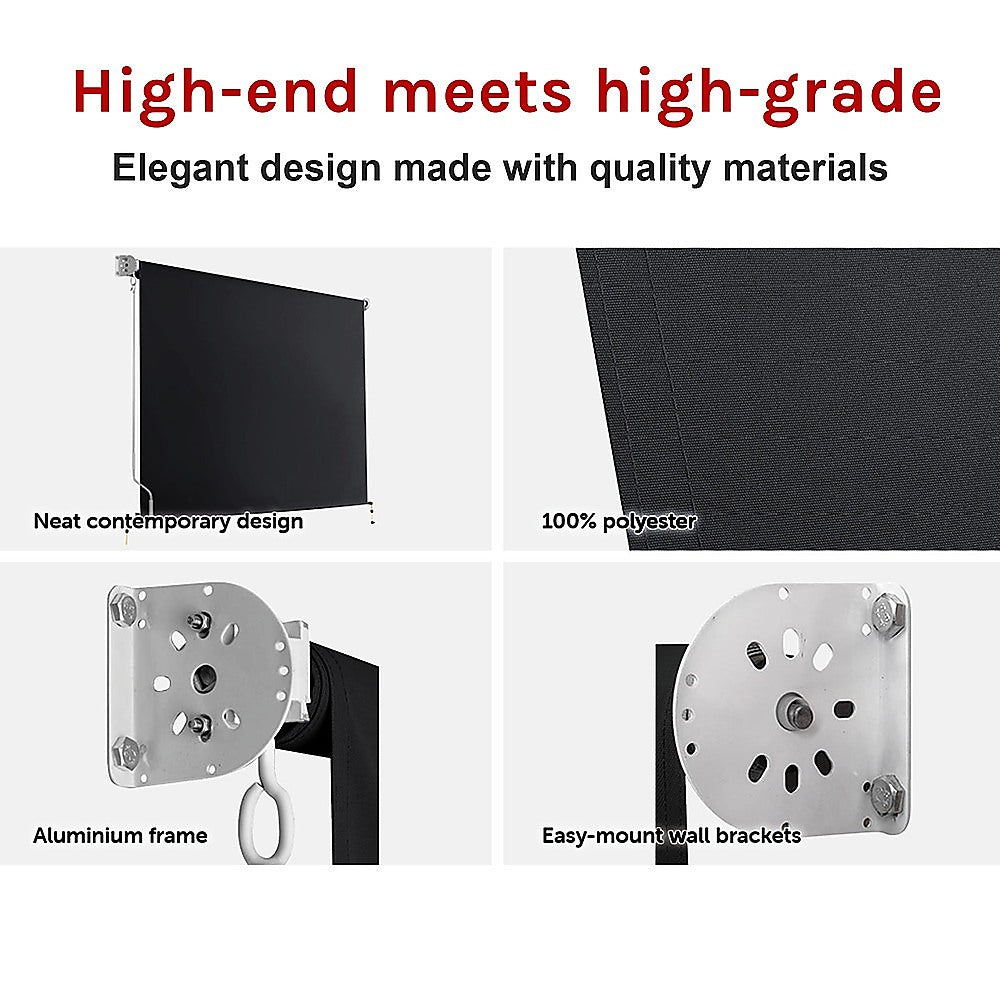 Retractable Straight Drop Roll Down Awning Garden Patio Screen 2.1X2.5M 4