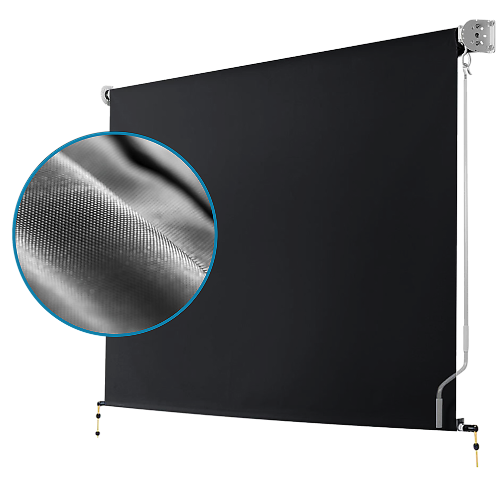 Retractable Straight Drop Roll Down Awning Garden Patio Screen 2.1X2.5M 5