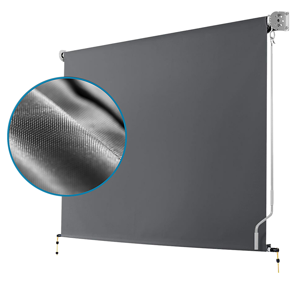 Retractable Straight Drop Roll Down Awning Garden Patio Screen 3.0X2.5M 8