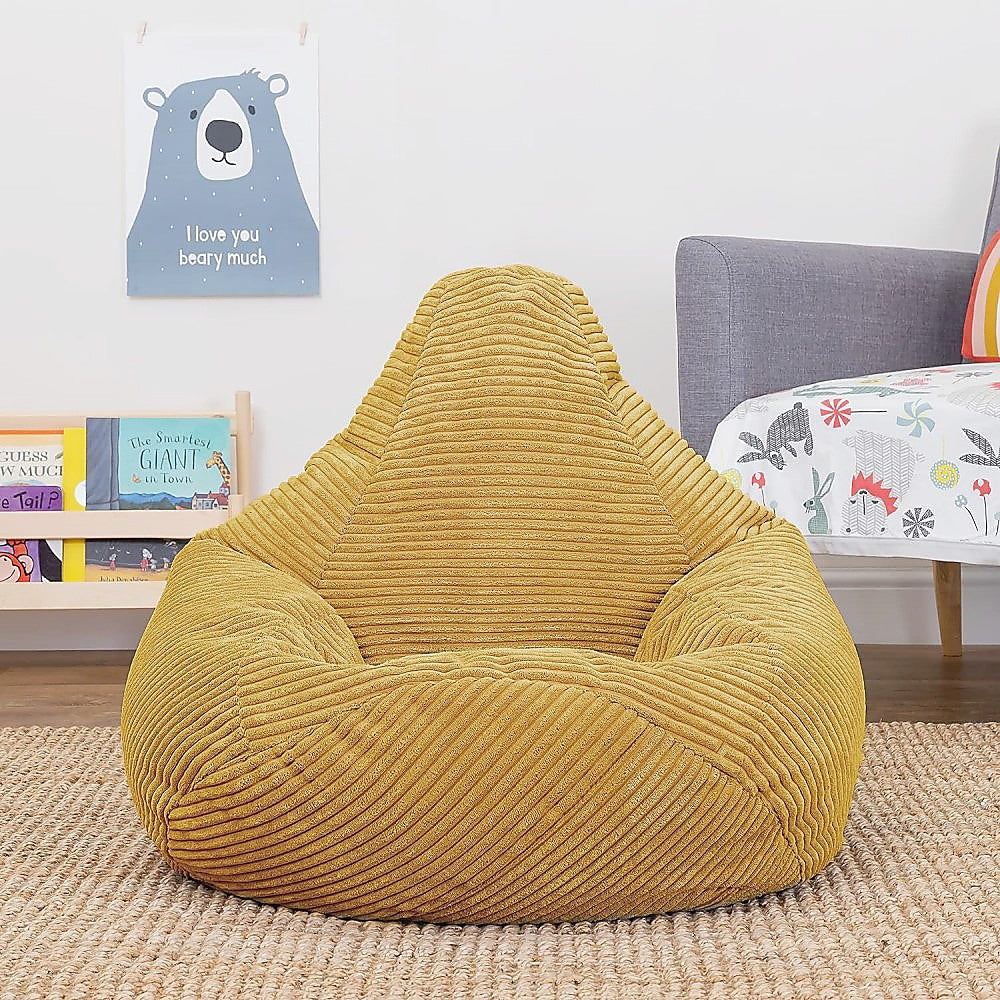 Jumbo Cord Beanbag Chair Cover Unfilled Large Bean Bag - Mustard 3
