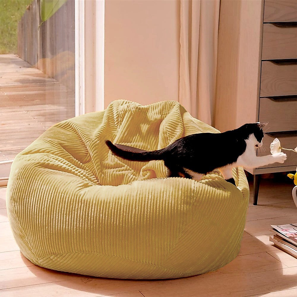 Jumbo Cord Beanbag Chair Cover Unfilled Large Bean Bag - Mustard 6