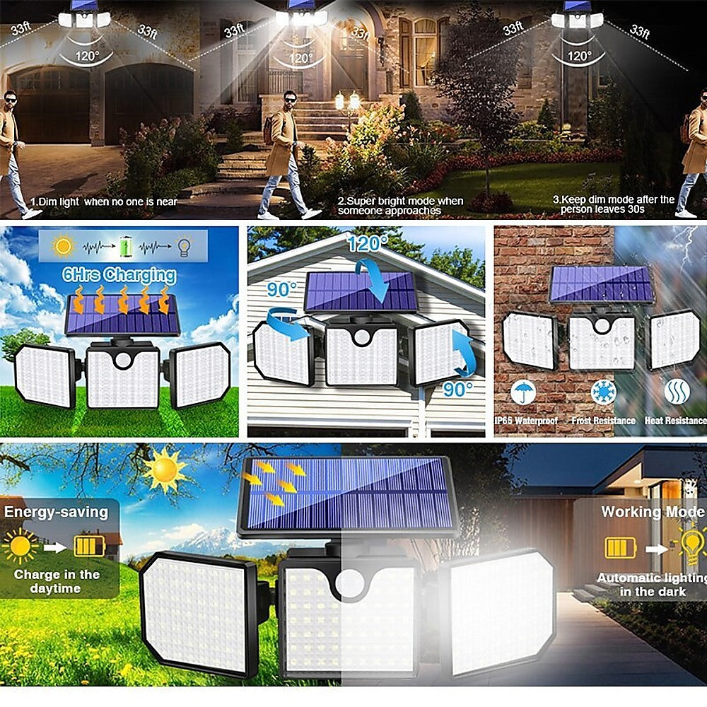 230 LED Solar Lights Outdoor 260LM Waterproof Motion Sensor Security Wall Lamp 3