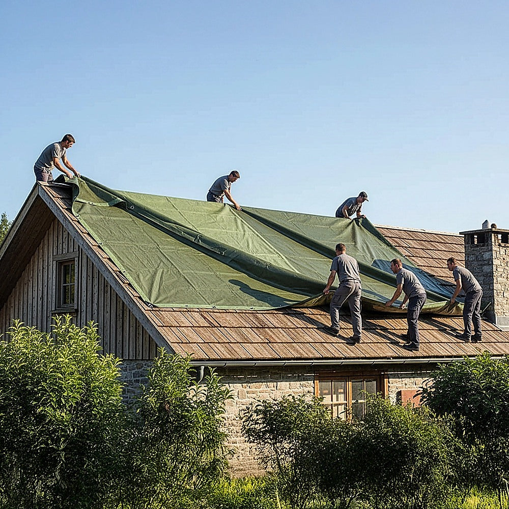 3x4M Army Heavy Duty Waterproof Canvas Tarp Tarpaulin Sun Blocked Dustproof